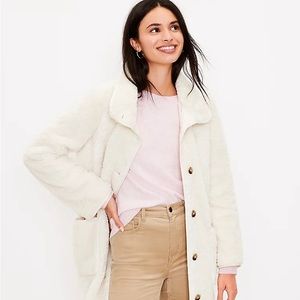 LOFT Sherpa Funnel Neck Coat
